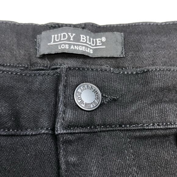 Judy Blue Joggers Jeans Women’s 11/30 High Waist Black Double Roll Cuff 88700 - Picture 6 of 11